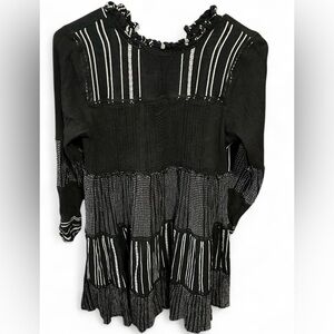 Zara Black and White Long Sleeve Dress